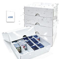 4-PACK Trading Card Storage Box 5 Row for 5000ct TCG / 3000ct Sports Cards | Bulk Card Storage for Sleeved / Toploaders / Magnetic Holders, Cardboard Storage Box With Divider, 4-Flap Structure Card Box